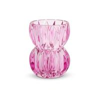 Vase en verre cristal violet de 17,5 cm de haut, vase texturé unique pour fleurs fraîches et plantes hydroponiques, centre de table décoratif moderne pour table à manger, table basse et décoration