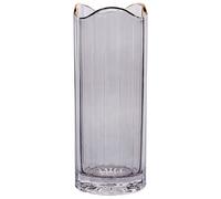 Vase en Verre Décoratif Moderne à Fleurs Gris 30 cm pour Table Accessoire Perdik
