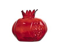 Vase en verre émaillé en forme de grenade, récipient à fleurs pour décoration de table, vase à fruits, décoration de chambre (L, rouge)