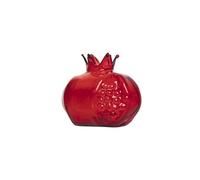 Vase en verre en forme de grenade, mini vase à fruits, pot de fleurs hydroponique, décoration de bureau (S, rouge)