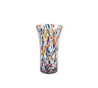 H&h vaso veneziano in vetro svasato decorato cm 21
