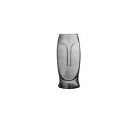 Vase en verre gris, forme visage, à poser - Bloomingville, Ditta - Ø15xH30 cm
