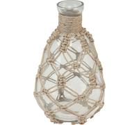 Vase en verre Makramee Jute Naturel Ø11cm H19,5cm Déco Maritim Vase d'été