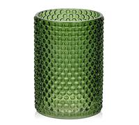 Vase en verre moderne - 14 cm de haut - Vert - Vase décoratif pour fleurs - Vase cylindrique rond en verre - Pour décoration de table, bureau, cuisine, arrangements floraux - Cadeau de mariage