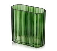 Vase en verre nervuré, décoratif, moderne, transparent, pour salon, table à manger, entrée, cheminée, étagère, mariage, bureau, vert