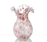 Vase en Verre soufflé à la Main, Art Moderne avec pétales Roses, décoration pour la Maison, 22 cm de Haut, pour Salon, Salle à Manger, Table, Centre de Table, décoration de Bureau