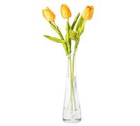 Vase en verre soufflé à la main de 23 cm - Vase transparent à tige unique pour mariage, maison et bureau - Bouteille décorative