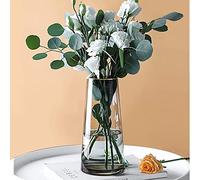 Vase en verre transparent fait à la main - Décor ligne dorée - Vase décoratif pour la maison ou le bureau - Cadeau pour mariage, Noël, pendaison de crémaillère Style Ins