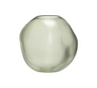 Vase en verre vert, fait main, forme organique, à poser - Hübsch, Balloon - 21x21x20 cm