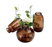 Vase en vitrail Simple, Ornement de décoration de Maison, Bouteille d'aromathérapie adaptée aux centres de Table, Salon, étagère, cheminée (Color : Brow Set)