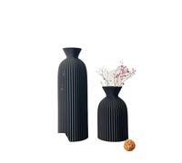 Vase Ensemble de 2 vases décoratifs à Motifs ondulés for Fleurs séchées, idéal for la décoration Bureau, d'entrée ou Salon DéCoration du Salon(Black)