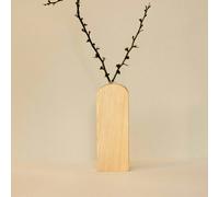 Vase et supports de fleurs en bois n° 02 evec verre Wooden Story Beige 17,5 cm