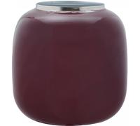 Vase fait à la main en fer ODLI 17x17x16,5 prune et gris