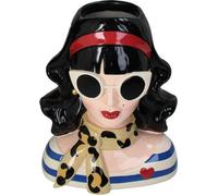 Vase Fashion Lady "Sophie" - 29 cm - Vase design style tête de dame - Accessoire d'intérieur moderne en polyrésine - Décoration pour sideboard, table ou rebord de fenêtre