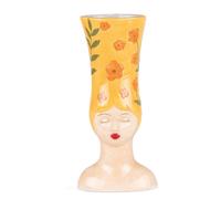 Vase femme marge jaune 39 cm - Table Passion - Décoré - Pierre Jaune G