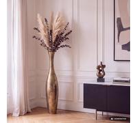 Vase FineBuy Aluminium Or Vase à Fleurs Vase Sol Déco Maison Grand Alu Moderne