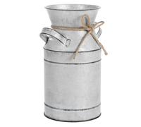 Vase Fleur Bidon à Lait Vintage en Fer Galvanisé Argenté, Décor Maison | Centre de Table, Usage Polyvalent, Forme Pichet Lait, Style Rétro, pour Fleurs Sèches ou Fraîches