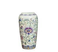 Vase Fleur Petit Vase en céramique for Peinture Vintage élégante Faite à la Main, Vases décoratifs Porcelaine émaillée for Le Bureau et Maison(Cyan-F)