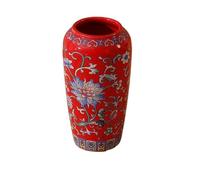 Vase Fleur Petit Vase en céramique for Peinture Vintage élégante Faite à la Main, Vases décoratifs Porcelaine émaillée for Le Bureau et Maison(Red-F)