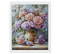Vase Fleurs Diamond Painting Adultes Enfant, 5D DIY Peinture Diamant Kit Complet, Peinture Diamant Artisanat Strass Point de Croix Painting pour Adultes, Décoration Intérieur, Cadeaux 60x80 cm s-477