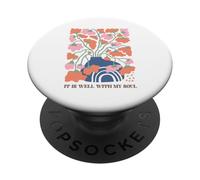 Vase Floral Abstrait Arc-en-Ciel sérénité Art PopSockets PopGrip Adhésif