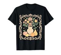 Vase Floral Pastel avec Fruits et Cadre Vintage T-Shirt