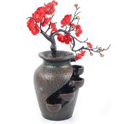 Vase Fontaine D'Intérieur,Fontaine de Bureau -D'Intérieur Cascade d'eau de Table avec Fleurs d'arbre de Simulation,pour Chambre à Coucher,Salon,étude