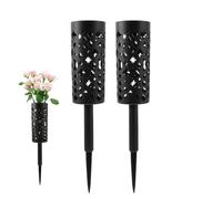 Vase funéraire avec Spit de la Terre - Cimetière grave Vase | Vase à fleurs bijoux de tombe | 2 ensembles de supports de fleurs en métal - Support stable en métal