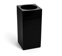 Vase funéraire carré en résine noire 10,5 x 26 cm