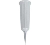 Vase funéraire en plastique avec piquet de terre | Vase de cimetière en gris | Vase funéraire | résistant au gel Vase pour tombe | Vase de fleurs résistant aux intempéries pour cimetière | ornements f