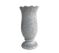 Vase funéraire pour cimetière - Décoration funéraire - Couleur marbre - avec Picots - avec Fleur en Mousse