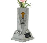 Vase Funéraire Solaire avec LED pour Cimetière Décoration Résine