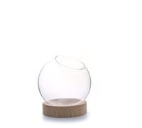 Vase Globe Avec Socle En Bois Ø13cm