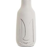 Vase Home ESPRIT Blanc Bois de manguier Visage moderne 15 x 15 x 30 cm