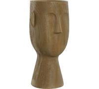 Vase Home ESPRIT Marron Résine Visage 15 x 15 x 31 cm