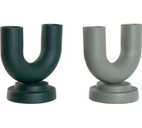 Vase Home ESPRIT vert aluminium 18 x 13 x 19 cm (2 pièces)