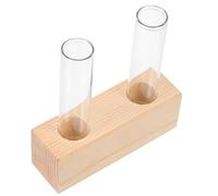 Vase Hydroponique de Table en Verre et Bois, Décoratif pour Plante | Terrarium de Bureau, Design Simple, Exposition en Centre Commercial