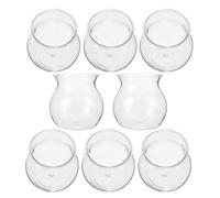 Vase Hydroponique Transparent 8 Pièces en Plastique, Forme Tête D’Herbe