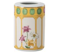 Vase Idyllia, Porcelaine, Motif imprimé cristal, fleur, Jaune OS