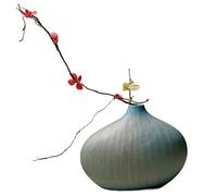 Vase Ikebana Vase 5.5x2x4 Pouce Japonais Vintage et créatif avec Surface rayée DIY Pot de Fleur en céramique conviviale pour Arrangement Floral, Plante hydroponique