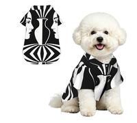 Vase Illusion S Chemise hawaïenne pour petits chiens - Jolie tenue d'été pour la plage - Vêtement doux et respirant avec boutons
