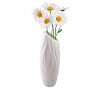 Vase incassable | Vase en plastique aspect céramique, design géométrique | Vases à fleurs élégants pour salon, bureau, café et tables de mariage, décoration de table légère et durable dans différentes