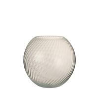 Vase J-Line Rond Côtelé - Verre - Blanc - Grand - 25,00 cm de Hauteur.