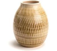Vase Kimia taupe 20 cm - Amadeus - Jaune - Grès Jaune G