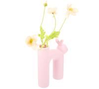 Vase Lapin Créatif en Céramique Rose pour Fleurs Séchées