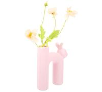 Vase Lapin Décoratif en Céramique Rose pour Fleurs Séchées