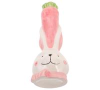 Vase Lapin en Céramique Dessin Animé, Rose, Compact pour Fleurs