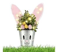 Vase Lapin pour Fleurs | Décoration Printanière Amusante avec Lumières | Pots de Drôles en Forme de Lapin | pour Intérieur Extérieur Maison Bureau Chambre Patio Porche Balcon Jardin