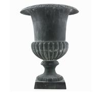 L'Héritier Du Temps Jardinière en Fonte Grise Style Médicis Vase Vasque Pot de Fleur 31,5x31,5x42cm