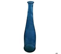 Vase long ""Uly"" en verre recyclé bleu orage H80cm - Atmosphera createur d'interieur